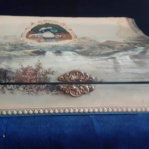 Antique Jewelry Box Edwardian Gibson Girl  Antique Glove Brush Box